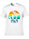 1969 Surf Girl At Sunset Teal Lightweight Cotton T-Shirt – Daily Comfort Graphic Shirt