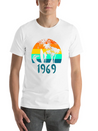 1969 Surf Girl At Sunset Teal Lightweight Cotton T-Shirt – Daily Comfort Graphic Shirt
