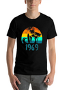 1969 Surf Girl At Sunset Teal Lightweight Cotton T-Shirt – Daily Comfort Graphic Shirt