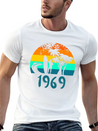 1969 Surf Girl At Sunset Teal Lightweight Cotton T-Shirt – Daily Comfort Graphic Shirt