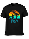 1969 Surf Girl At Sunset Teal Lightweight Cotton T-Shirt – Daily Comfort Graphic Shirt