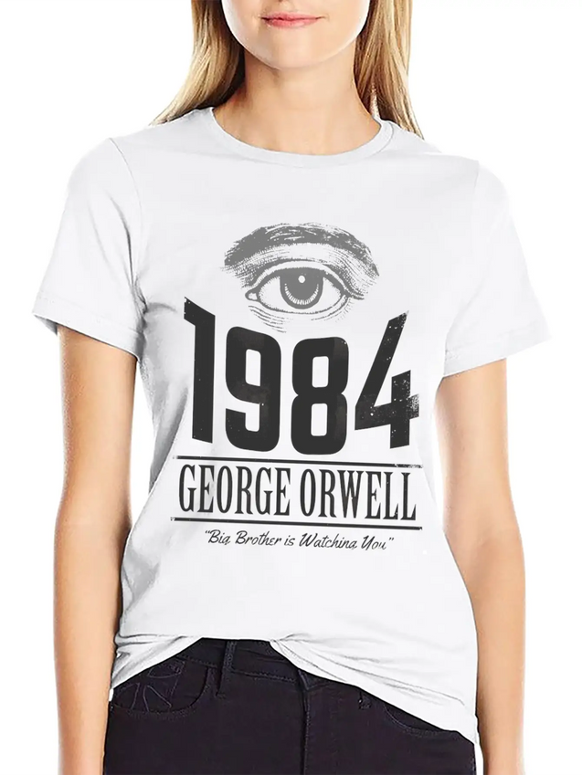 1984 Cover Tribute Lightly Distressed Lightweight Cotton T-Shirt – Daily Comfort Graphic Shirt