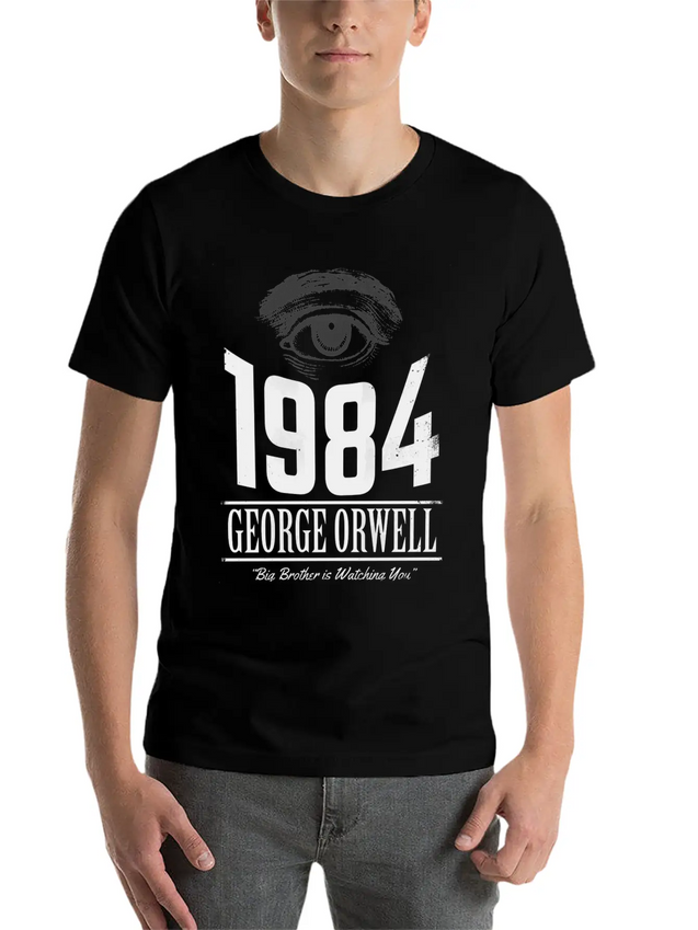 1984 Cover Tribute Lightly Distressed Lightweight Cotton T-Shirt – Daily Comfort Graphic Shirt