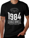 1984 Cover Tribute Lightly Distressed Lightweight Cotton T-Shirt – Daily Comfort Graphic Shirt