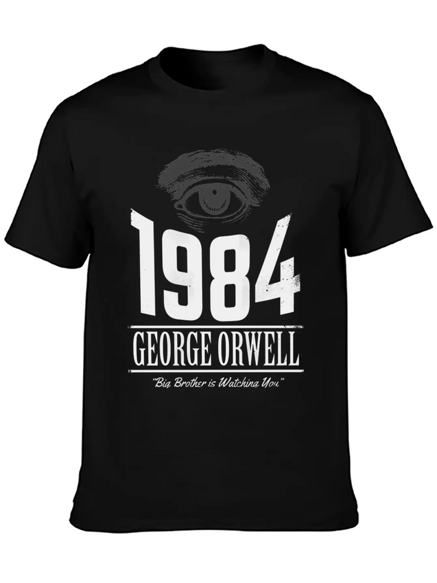1984 Cover Tribute Lightly Distressed Lightweight Cotton T-Shirt – Daily Comfort Graphic Shirt