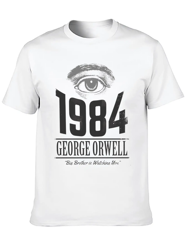 1984 Cover Tribute Lightly Distressed Lightweight Cotton T-Shirt – Daily Comfort Graphic Shirt