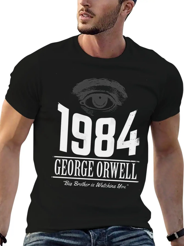 1984 Cover Tribute Lightly Distressed Lightweight Cotton T-Shirt – Daily Comfort Graphic Shirt