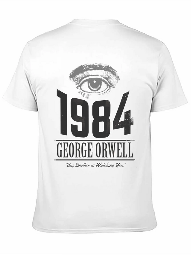1984 Cover Tribute Lightly Distressed Lightweight Cotton T-Shirt – Daily Comfort Graphic Shirt