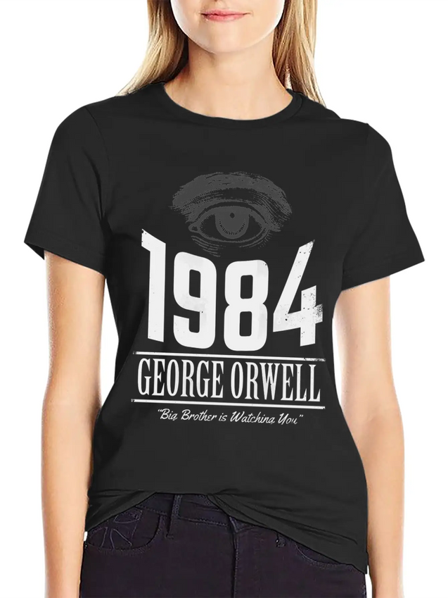 1984 Cover Tribute Lightly Distressed Lightweight Cotton T-Shirt – Daily Comfort Graphic Shirt