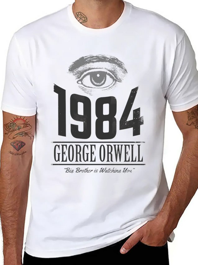 1984 Cover Tribute Lightly Distressed Lightweight Cotton T-Shirt – Daily Comfort Graphic Shirt