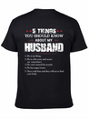 5 Things You Should Know About My Husband Lightweight Cotton T-Shirt – Daily Comfort Graphic Shirt