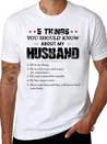 5 Things You Should Know About My Husband Lightweight Cotton T-Shirt – Daily Comfort Graphic Shirt