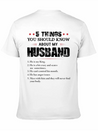 5 Things You Should Know About My Husband Lightweight Cotton T-Shirt – Daily Comfort Graphic Shirt