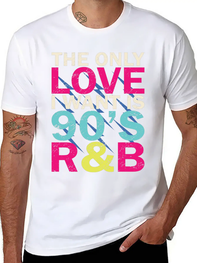 90s RnB Nineties Funny 90's R B Love Lightweight Cotton T-Shirt – Daily Comfort Graphic Shirt