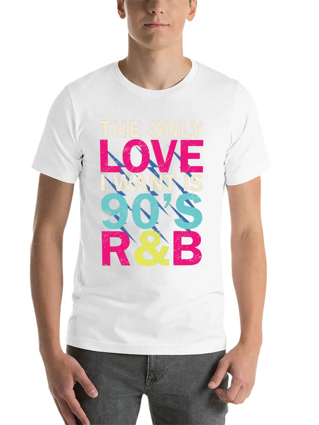 90s RnB Nineties Funny 90's R B Love Lightweight Cotton T-Shirt – Daily Comfort Graphic Shirt