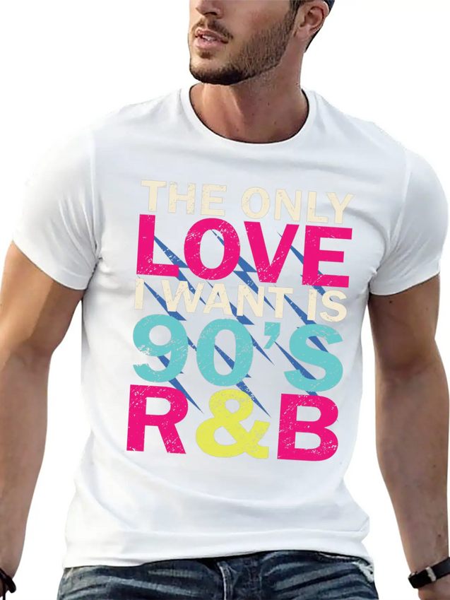 90s RnB Nineties Funny 90's R B Love Lightweight Cotton T-Shirt – Daily Comfort Graphic Shirt