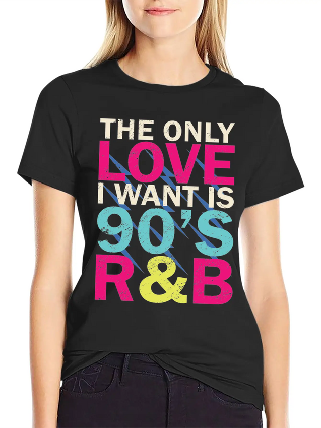 90s RnB Nineties Funny 90's R B Love Lightweight Cotton T-Shirt – Daily Comfort Graphic Shirt