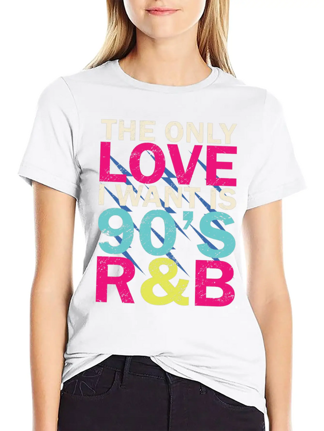 90s RnB Nineties Funny 90's R B Love Lightweight Cotton T-Shirt – Daily Comfort Graphic Shirt
