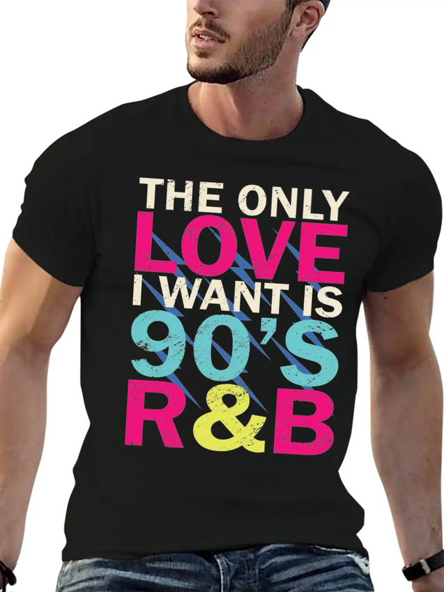 90s RnB Nineties Funny 90's R B Love Lightweight Cotton T-Shirt – Daily Comfort Graphic Shirt