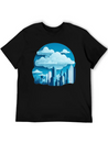 A Cityscape Made Of Clouds. Lightweight Cotton T-Shirt – Daily Comfort Graphic Shirt