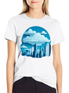 A Cityscape Made Of Clouds. Lightweight Cotton T-Shirt – Daily Comfort Graphic Shirt