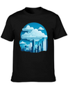A Cityscape Made Of Clouds. Lightweight Cotton T-Shirt – Daily Comfort Graphic Shirt
