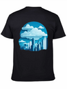 A Cityscape Made Of Clouds. Lightweight Cotton T-Shirt – Daily Comfort Graphic Shirt