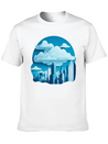 A Cityscape Made Of Clouds. Lightweight Cotton T-Shirt – Daily Comfort Graphic Shirt
