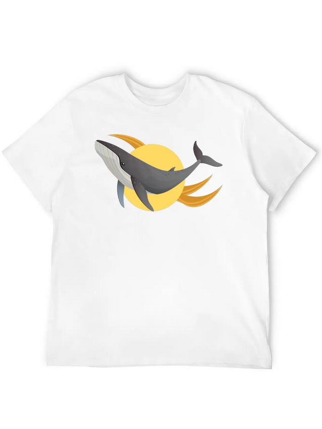 A Distinctive Whale With A Modern Design Lightweight Cotton T-Shirt – Daily Comfort Graphic Shirt