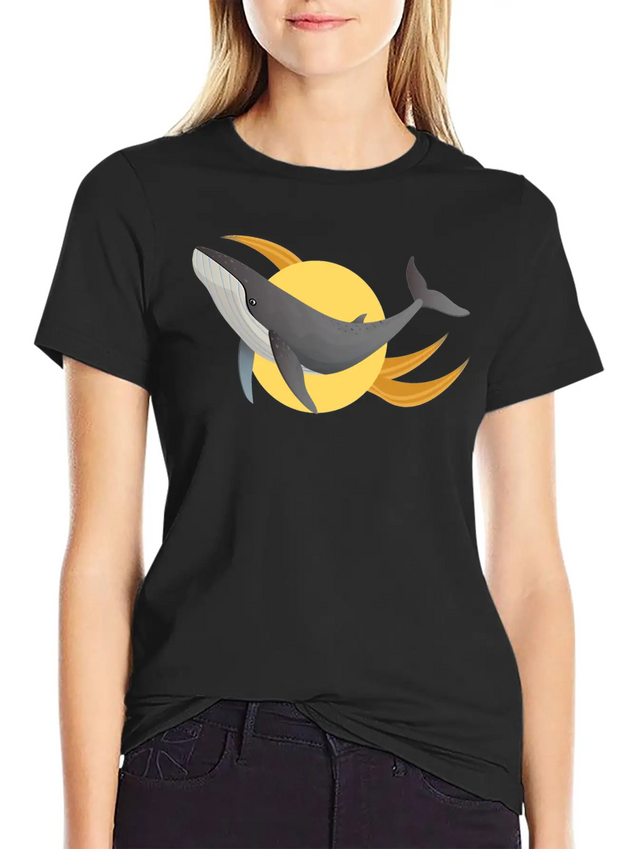 A Distinctive Whale With A Modern Design Lightweight Cotton T-Shirt – Daily Comfort Graphic Shirt
