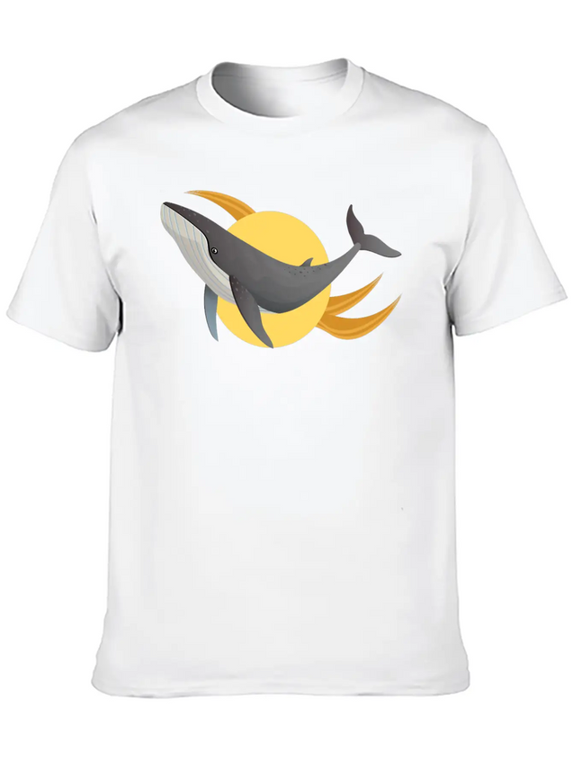 A Distinctive Whale With A Modern Design Lightweight Cotton T-Shirt – Daily Comfort Graphic Shirt