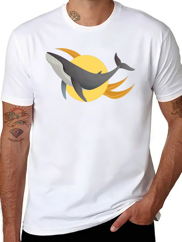 A Distinctive Whale With A Modern Design Lightweight Cotton T-Shirt – Daily Comfort Graphic Shirt