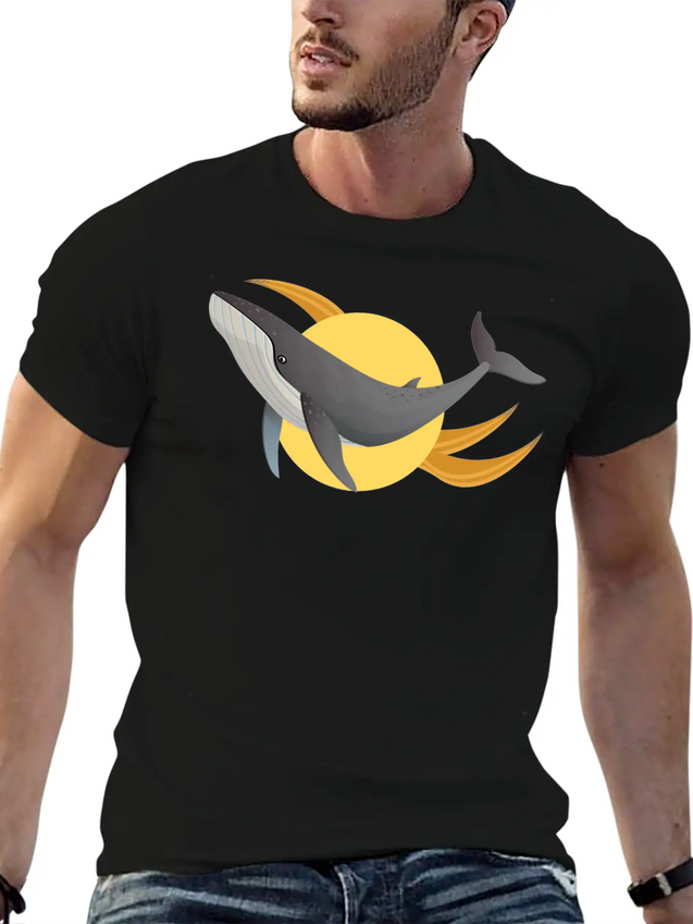 A Distinctive Whale With A Modern Design Lightweight Cotton T-Shirt – Daily Comfort Graphic Shirt