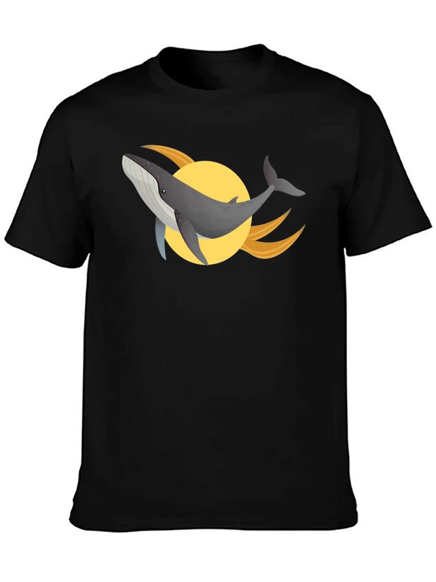 A Distinctive Whale With A Modern Design Lightweight Cotton T-Shirt – Daily Comfort Graphic Shirt
