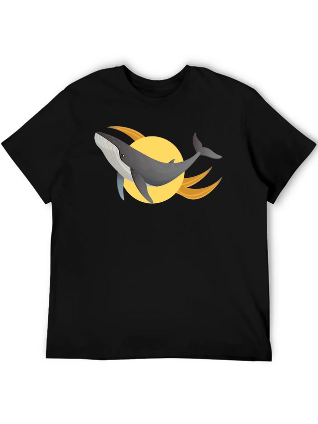 A Distinctive Whale With A Modern Design Lightweight Cotton T-Shirt – Daily Comfort Graphic Shirt