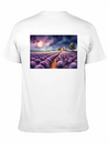 A Path Through A Field Of Lavender In Watercolor Lightweight Cotton T-Shirt – Daily Comfort Graphic Shirt