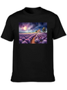 A Path Through A Field Of Lavender In Watercolor Lightweight Cotton T-Shirt – Daily Comfort Graphic Shirt