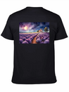 A Path Through A Field Of Lavender In Watercolor Lightweight Cotton T-Shirt – Daily Comfort Graphic Shirt