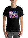 A Path Through A Field Of Lavender In Watercolor Lightweight Cotton T-Shirt – Daily Comfort Graphic Shirt
