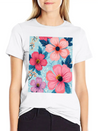 A Vibrant And Modern Graphic Floral Design Feat Lightweight Cotton T-Shirt – Daily Comfort Graphic Shirt