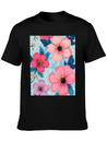 A Vibrant And Modern Graphic Floral Design Feat Lightweight Cotton T-Shirt – Daily Comfort Graphic Shirt