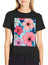 A Vibrant And Modern Graphic Floral Design Feat Lightweight Cotton T-Shirt – Daily Comfort Graphic Shirt