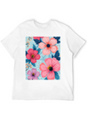 A Vibrant And Modern Graphic Floral Design Feat Lightweight Cotton T-Shirt – Daily Comfort Graphic Shirt