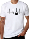 Acoustic Guitar Heartbea Guitar Musician Christmas Lightweight Cotton T-Shirt – Daily Comfort Graphic Shirt