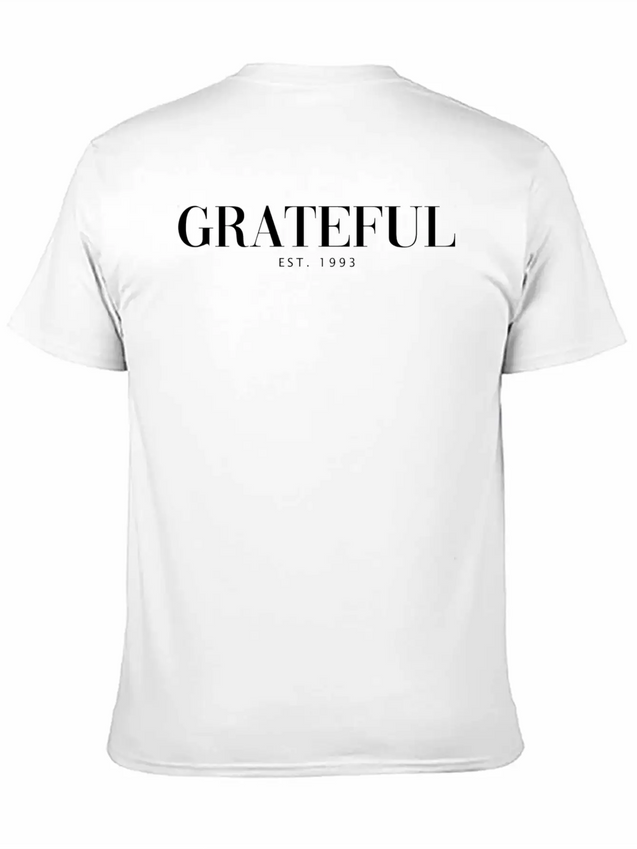 Add To Cart Grateful Letter Lightweight Cotton T-Shirt – Daily Comfort Graphic Shirt