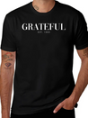 Add To Cart Grateful Letter Lightweight Cotton T-Shirt – Daily Comfort Graphic Shirt