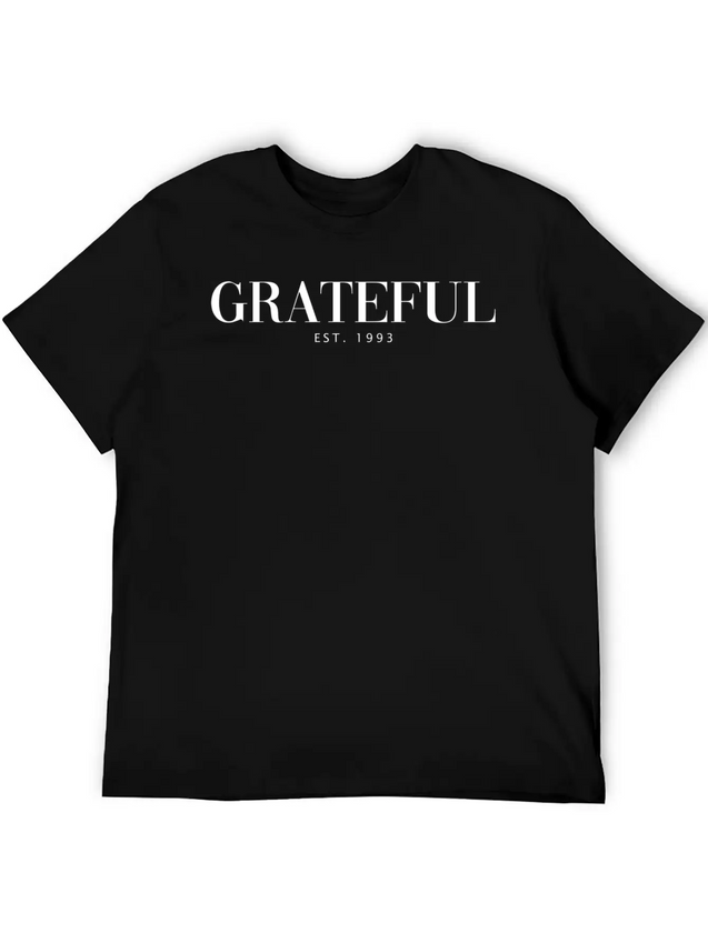 Add To Cart Grateful Letter Lightweight Cotton T-Shirt – Daily Comfort Graphic Shirt