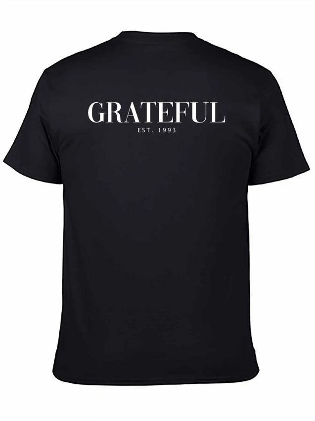 Add To Cart Grateful Letter Lightweight Cotton T-Shirt – Daily Comfort Graphic Shirt