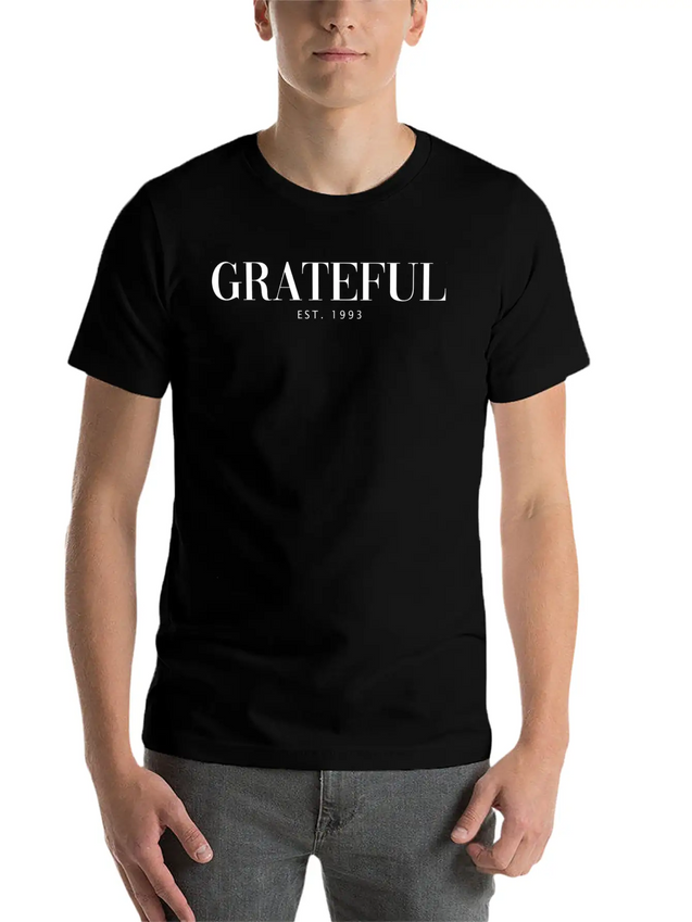 Add To Cart Grateful Letter Lightweight Cotton T-Shirt – Daily Comfort Graphic Shirt