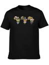 Africa Wildlife Continent Collage Trio Lightweight Cotton T-Shirt – Daily Comfort Graphic Shirt